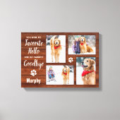 Rustic Personal Pet Memorial Photo Collage Dog Canvas Afdruk (Voorkant)