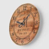 Rustic Personal Wedding Pas getrouwd Monogram Wood Grote Klok (Hoek)