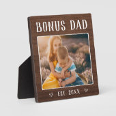 Rustic Personalized Bonus Dad Stepfather Fotoplaat (Voorkant)