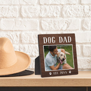 Rustic Personalized Dog Dad Photo Fotoplaat