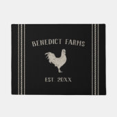 Rustic Personalized Farmhouse Rooster Deurmat (Voorkant)