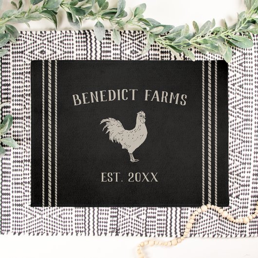 Rustic Personalized Farmhouse Rooster Deurmat