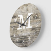 Rustic Personalized Farmhouse Wood Monogram Grote Klok (Hoek)