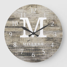 Rustic Personalized Farmhouse Wood Monogram Grote Klok