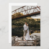 Rustic Personalized Lake Wedding Save the Date (Voorkant / Achterkant)