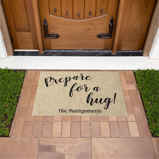 Rustic Personalized Name Fun Prepare for a Hug Deurmat (Buiten)