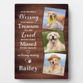 Rustic Persoonlijk 3 Foto Dog Loss Pet Memorial Fotoplaat (voorkant)