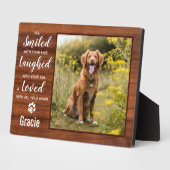 Rustic Persoonlijk Keepasje Dog Pet Memorial Fotoplaat (Zijkant)