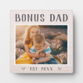Rustic Persoonlijke Bonus Pap Stepfather Foto Fotoplaat (Voorkant)