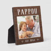 Rustic Persoonlijke foto van Pappou Grandpa Fotoplaat (Voorkant)