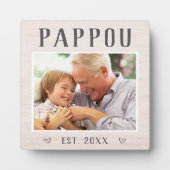 Rustic Persoonlijke foto van Pappou Grandpa Fotoplaat (Voorkant)