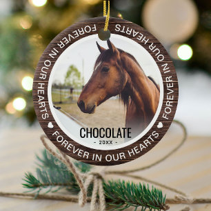 Rustic Pet Horse Loss   Paardse foto Memorial Keramisch Ornament