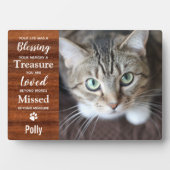 Rustic Pet Loss Cat Memorial Fotoplaat (voorkant)