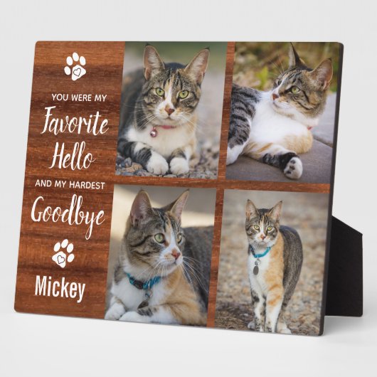 Rustic Pet Loss Cat Memorial Fotoplaat (Zijkant)