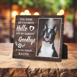 Rustic Pet Loss Foto Memorial & Sympathie Quote Fotoplaat
