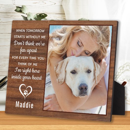Rustic Pet Loss Keepomwille Dog Foto Pet Memorial Fotoplaat