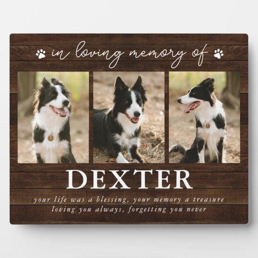 Rustic Pet Loss Memorial 3 Plaque photo (Devant)