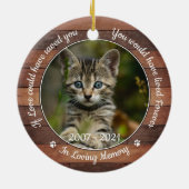 Rustic Pet Memorial Cat 2 Fotosympathie Keramisch Ornament (Achterkant)