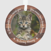 Rustic Pet Memorial Cat 2 Fotosympathie Ornament (achterkant)