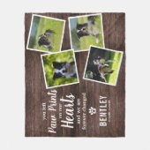 Rustic Pet Memorial Foto Collage Keepslag Fleece Deken (Voorkant)