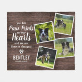 Rustic Pet Memorial Foto Collage Keepslag Fleece Deken (Voorkant (Horizontaal))