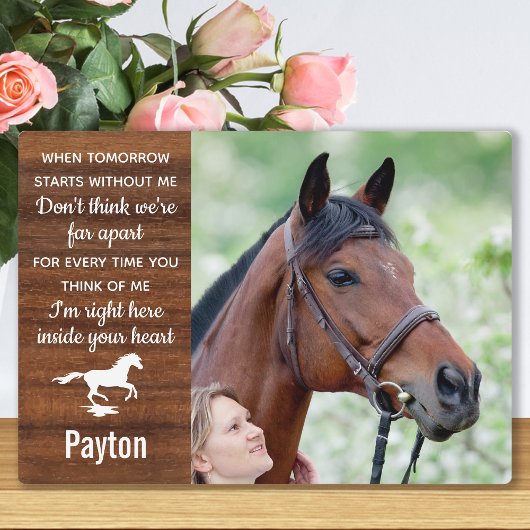 Rustic Pet Memorial Horse Fotoplaat