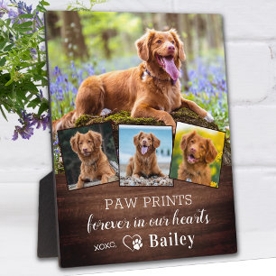 Rustic Pet Memorial Persoonlijk 4 Foto Dog Fotoplaat