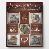 Rustic Pet Memorial - Persoonlijk 5 Cat Foto Fotoplaat (Voorkant)