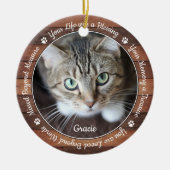 Rustic Pet Memorial Pet Loss Keepomwille Cat Foto Keramisch Ornament (Voorkant)