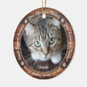Rustic Pet Memorial Pet Loss Keepomwille Cat Foto Keramisch Ornament (Links)