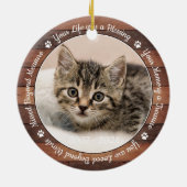 Rustic Pet Memorial Pet Loss Keepomwille Cat Foto Keramisch Ornament (Achterkant)