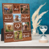 Rustic Pet Memorial Unique Photo Collage Fotoplaat (Zijkant)