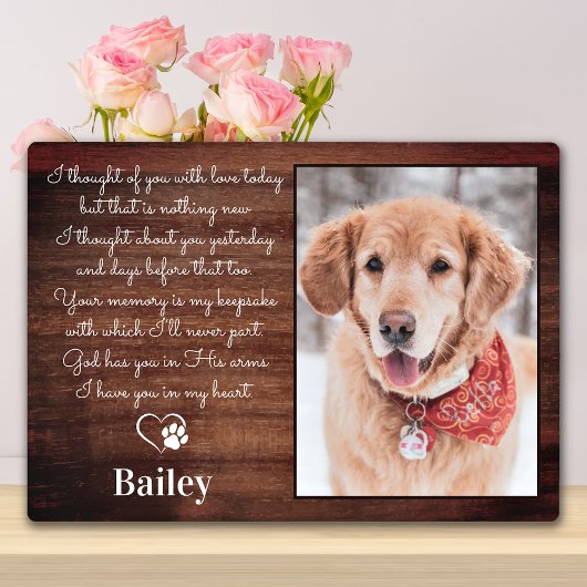 Rustic Pet verliest sympathie Poem Dog Memorial Fotoplaat