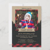 Rustic Photo Camping Invitations de fête d'anniver (Devant)