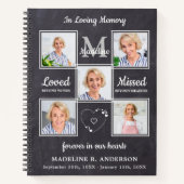 Rustic Photo Collage Budget Funeral Guestbook Notitieboek (Voorkant)