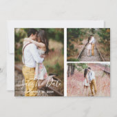 Rustic Photo Collage Enregistrer La Carte Date (Devant)