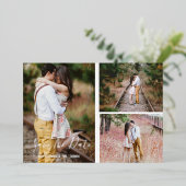 Rustic Photo Collage Enregistrer La Carte Date (Debout devant)