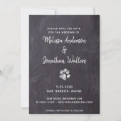 Rustic Photo Collage Pet Wedding Dog Save The Date (Achterkant)