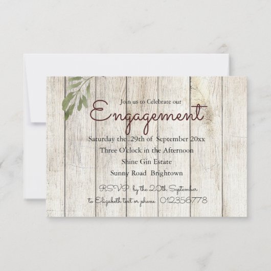 Rustic Photo Flat Enregistrer La Carte Date (Dos)