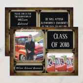  Rustic Photo Graduation Invitations Kaart (Voorkant / Achterkant)