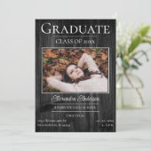 Rustic Photo Graduation Open House Invitation (Debout devant)