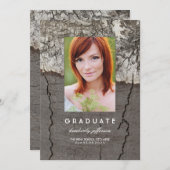 Rustic Photo Graduation Party et Faire-part (Devant / Derrière)