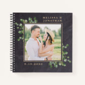 Rustic Photo Greenery Gold Mariage Livre d'or (Devant)