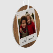 Rustic Photo Lijst met Square Instagram en Wood Ornament (voorkant)