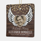 Rustic Photo Memorial | Kerstangel Keramisch Ornament (Links)
