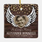 Rustic Photo Memorial | Kerstangel Keramisch Ornament (Voorkant)