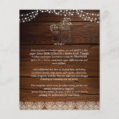 Rustic Photo Overlay Lace Wood Jars Wedding Invite (Achterkant)