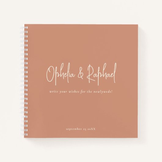 Rustic Photo Terracotta Boho Livre d'invité Mariag (Devant)