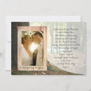 Rustic Photo Vow Renewal Ceremony Invitations Kaart