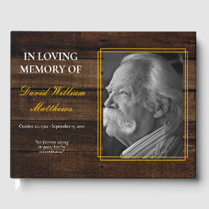 Rustic Photo Wood Kijk Bereavement Begrafenis Gastenboek